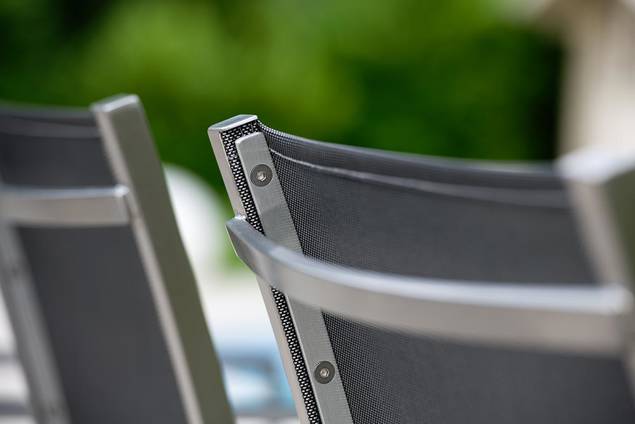 Vigo Chaise de jardin empilable acier inoxydable 8