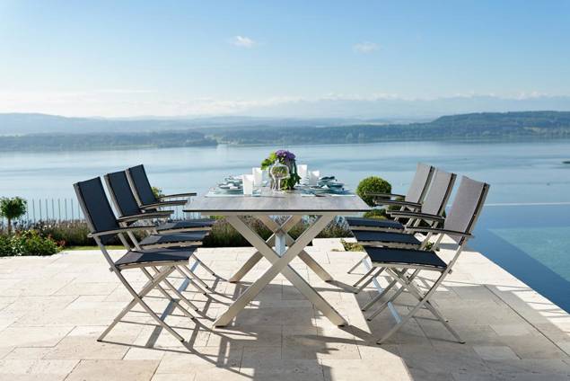 Xenia Table de jardin acier inoxydable 160x90 cm 4