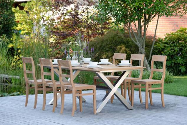 Xenia Table de jardin acier inoxydable 160x90 cm 5